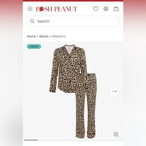 Posh Peanut Women’s Luxe Pajamas in Lana Leopard Tan